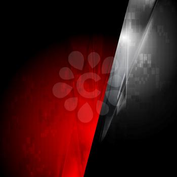Tech red and black contrast background. Vector design