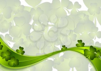 St. Patricks Day abstract wave background. Vector design