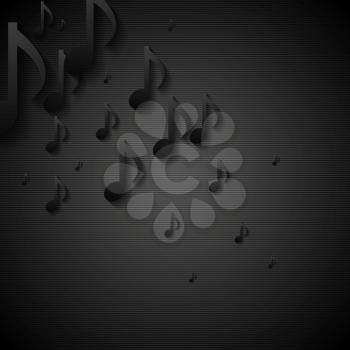 Abstract black music background. Vector illustration template