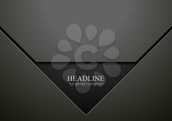 Dark black hi-tech corporate design. Vector graphic background