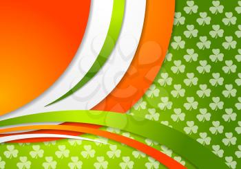 St. Patrick Day background with Irish colors. Vector graphic corporate design