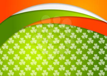 St. Patrick Day abstract vector background with Irish flag colors