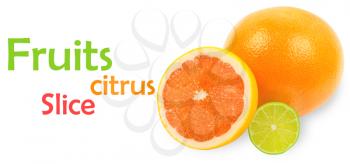 citrus fruits on white