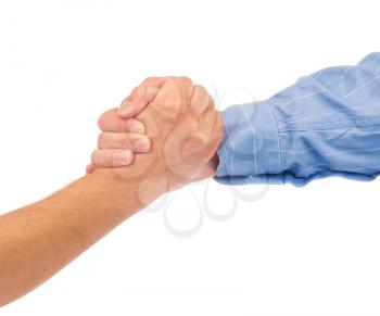 Businesspeople shaking hands isolated on white Background