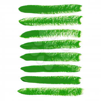 Green ink vector brush strokes