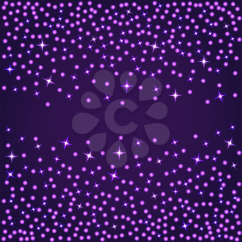 Abstract dotted violet background with lights and stars