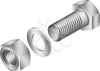 Royalty Free Clipart Image of Nuts and Bolts