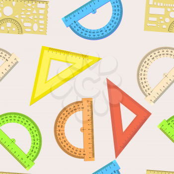 Royalty Free Clipart Image of a Bunch of Rulers and Protractors