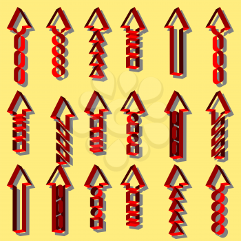 Royalty Free Clipart Image of a Set of Arrows