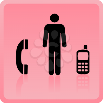 Royalty Free Clipart Image of a Person With a Cellphone