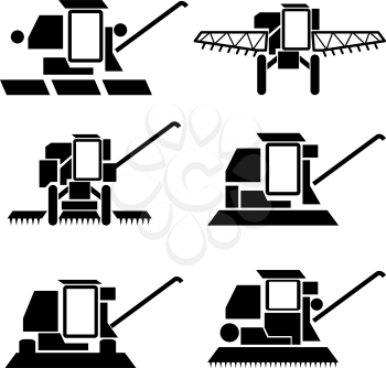 Royalty Free Clipart Image of Agricultural Vehicles