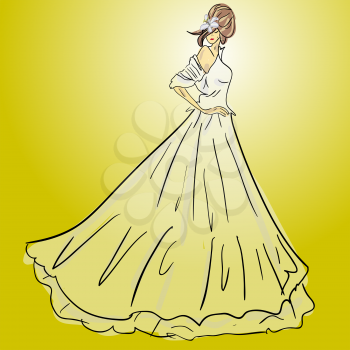 Royalty Free Clipart Image of a Bride