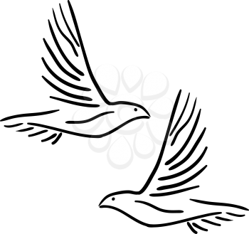 Royalty Free Clipart Image of Doves
