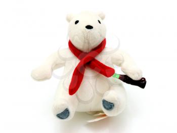 Children's bright beautiful soft toy for the child on a white background