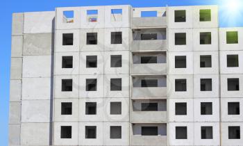 housing construction against a blue sky