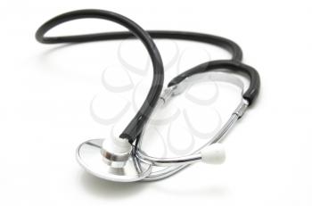 sthetoscope isolated over a white background. Medical instrument for auscultation