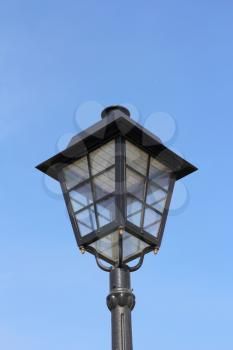 street lamp against the background of blue sky