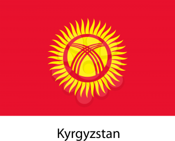 Flag  of the country  kyrgystan. Vector illustration.  Exact colors. 