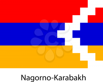 Flag  of the country  nagorno karabakh. Vector illustration.  Exact colors. 