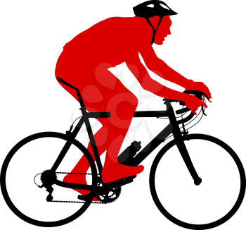 Silhouette of a cyclist male.  vector illustration.