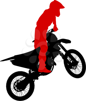 Silhouettes Rider participates motocross championship Vector illustration.