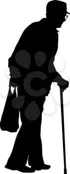 Silhouette of disabled people on a white background. Vector illustration.