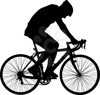 Silhouette of a cyclist male. vector illustration.