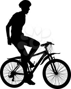 Silhouette of a cyclist male. vector illustration.