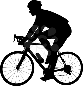 Silhouette of a sports cyclist on a white background.
