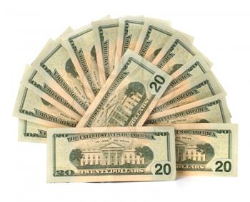 money isolated on white background close up