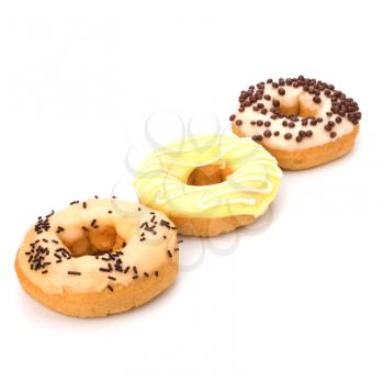 Delicious doughnuts isolated on white background