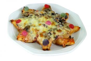 Kiddies Star Pizza with Sweets on Top