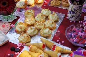 Picture of Colorful Outdoor Party Cream Caramel Puffs