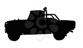 Small Type Vintage 4x4 Pick-up Truck Silhouette 