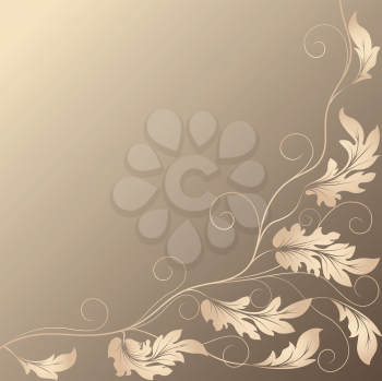 Royalty Free Clipart Image of Leaves on a Brown Background