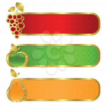 Royalty Free Clipart Image of Fruit Banners
