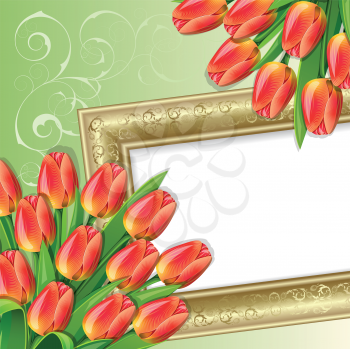 Royalty Free Clipart Image of Tulips and a Frame