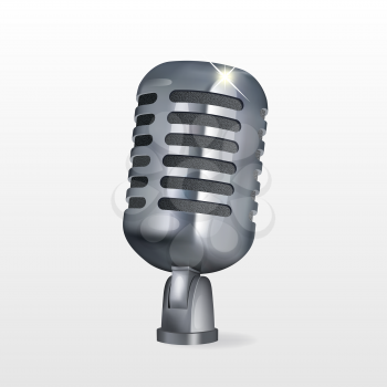 Microphone on a white background. Clipping Mask. Mesh.