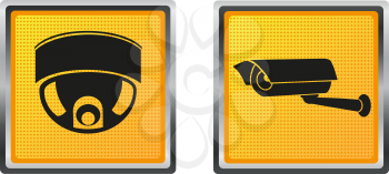 Royalty Free Clipart Image of Surveillance Cammera Icons