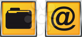 Royalty Free Clipart Image of a Folder and @ Symbol Icon