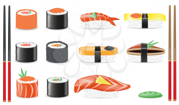 Royalty Free Clipart Image of a Sushi Set