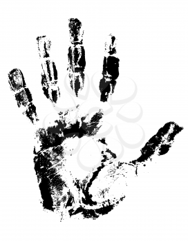 handprint black vector illustration isolated on gray background