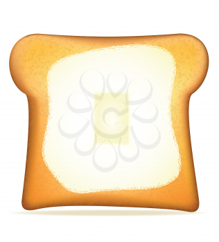 toast with butter vector illustration isolated on white background