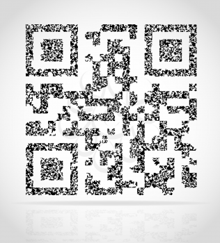 abstract qr code vector illustration isolated on white background