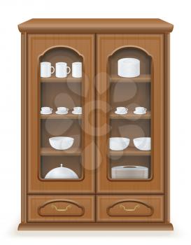 cupboard furniture made of wood vector illustration isolated on white background