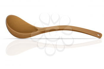 wooden spoon vector illustration isolated on white background