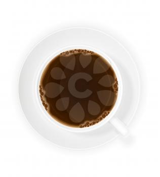 cup of coffee top view vector illustration isolated on white background