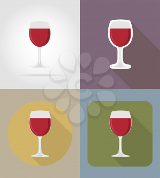 wine glass objects and equipment for the food vector illustration isolated on background