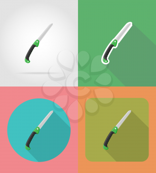 gardening tool saw flat icons vector illustration isolated on background