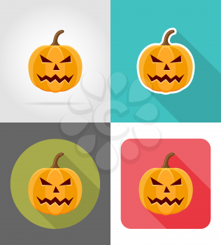 halloween pumpkin flat icons vector illustration isolated on background